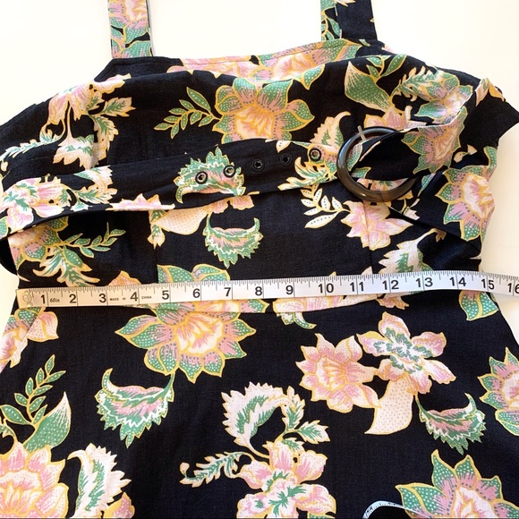 Who What Wear Linen Blend Floral Belted Dress Small - Picture 11 of 13